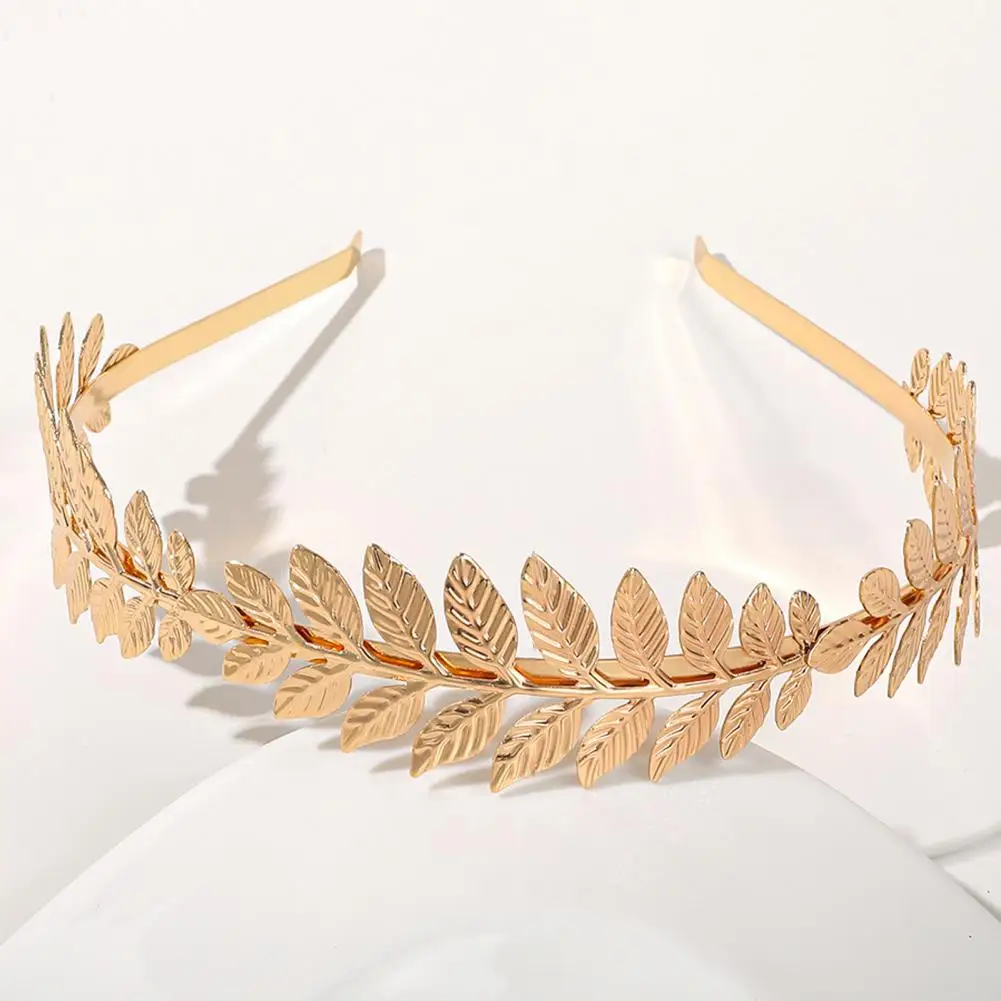 Women Hair Hoop Elegant Golden Leaf Hair Hoop Thin Metal Leaf Headband Headdress Decorative Hair Accessories