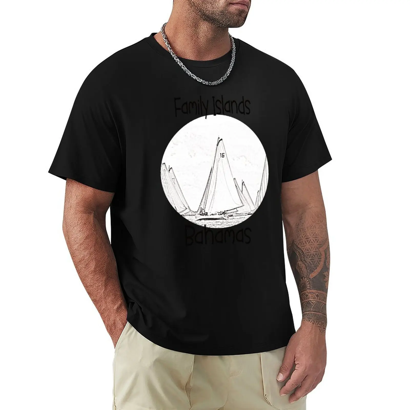 Camiseta Family Island Bahamian Regatta, informal, transpirable, de manga corta