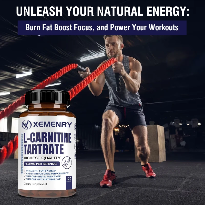 

L-Carnitine Tartrate - Supports Natural Energy Production, Fat Burner, Promotes Muscle Growth