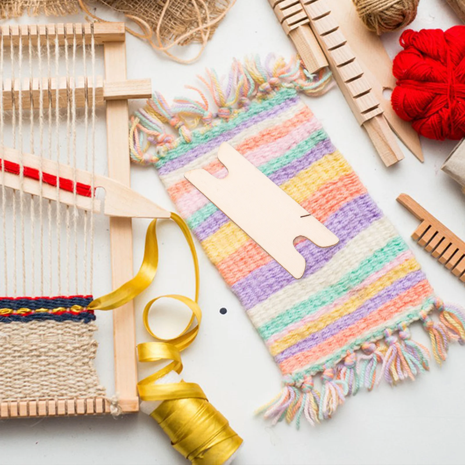 

10Pcs Weaving Shuttle Stick Set Wood Knitting Needles for Handmade Weaving Projects Tapestry Loom Accessories Wood Bobbin Stick