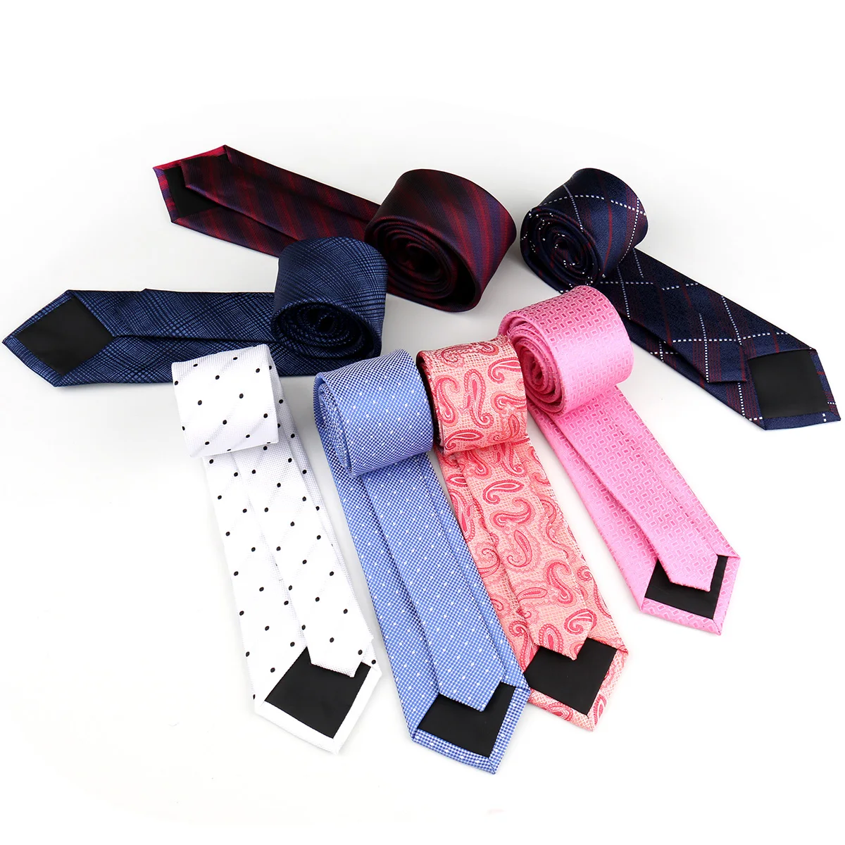2pcs Tie Man Luxury Neckties Solid Color Paisley Striped Dot Formal Business Daily Outfits Paper Card Package Gift Cravatas
