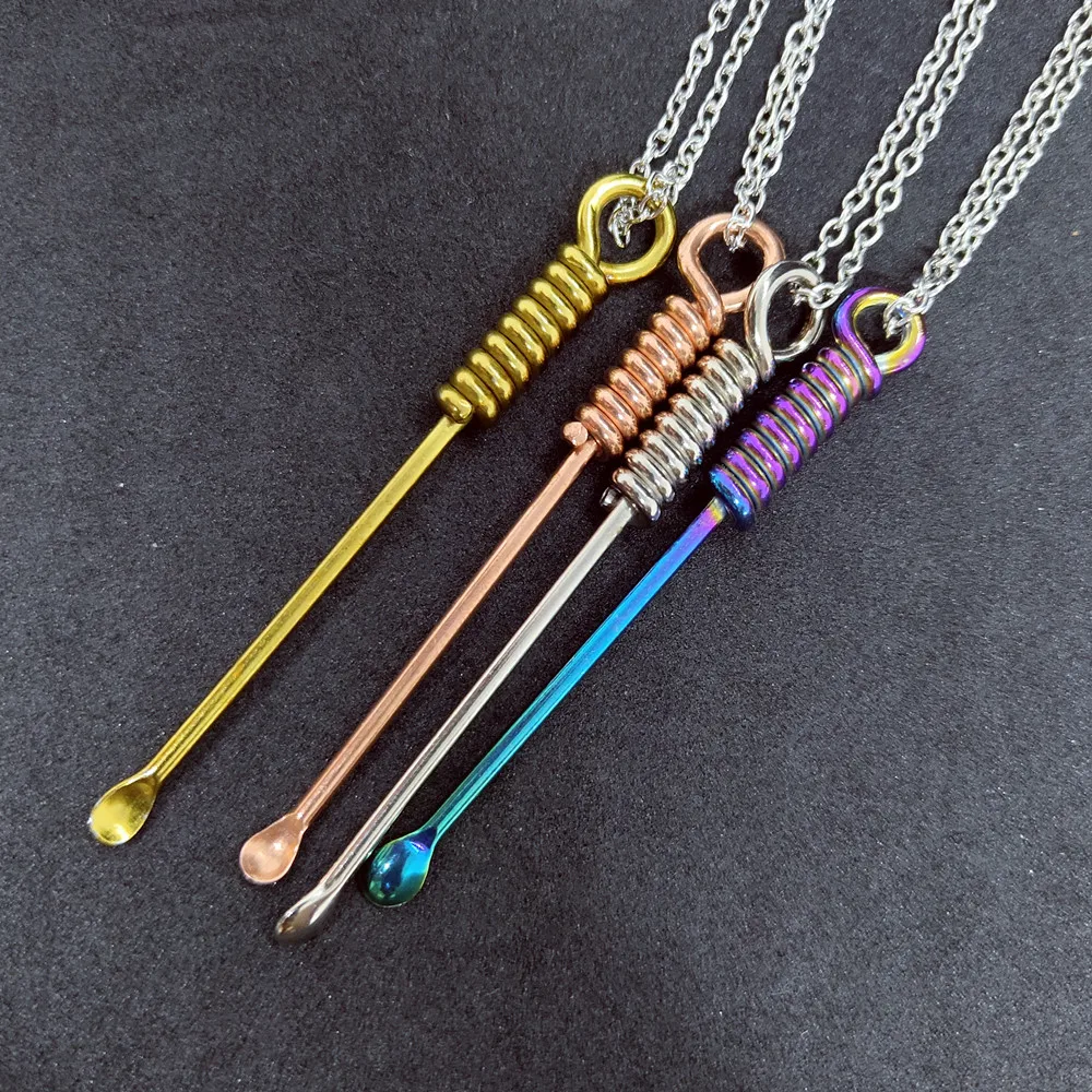 Fashion metal necklace 4 Colors Mini spoon Small tool pendant necklace Jewelry stainless steel Creative Handmade Necklace