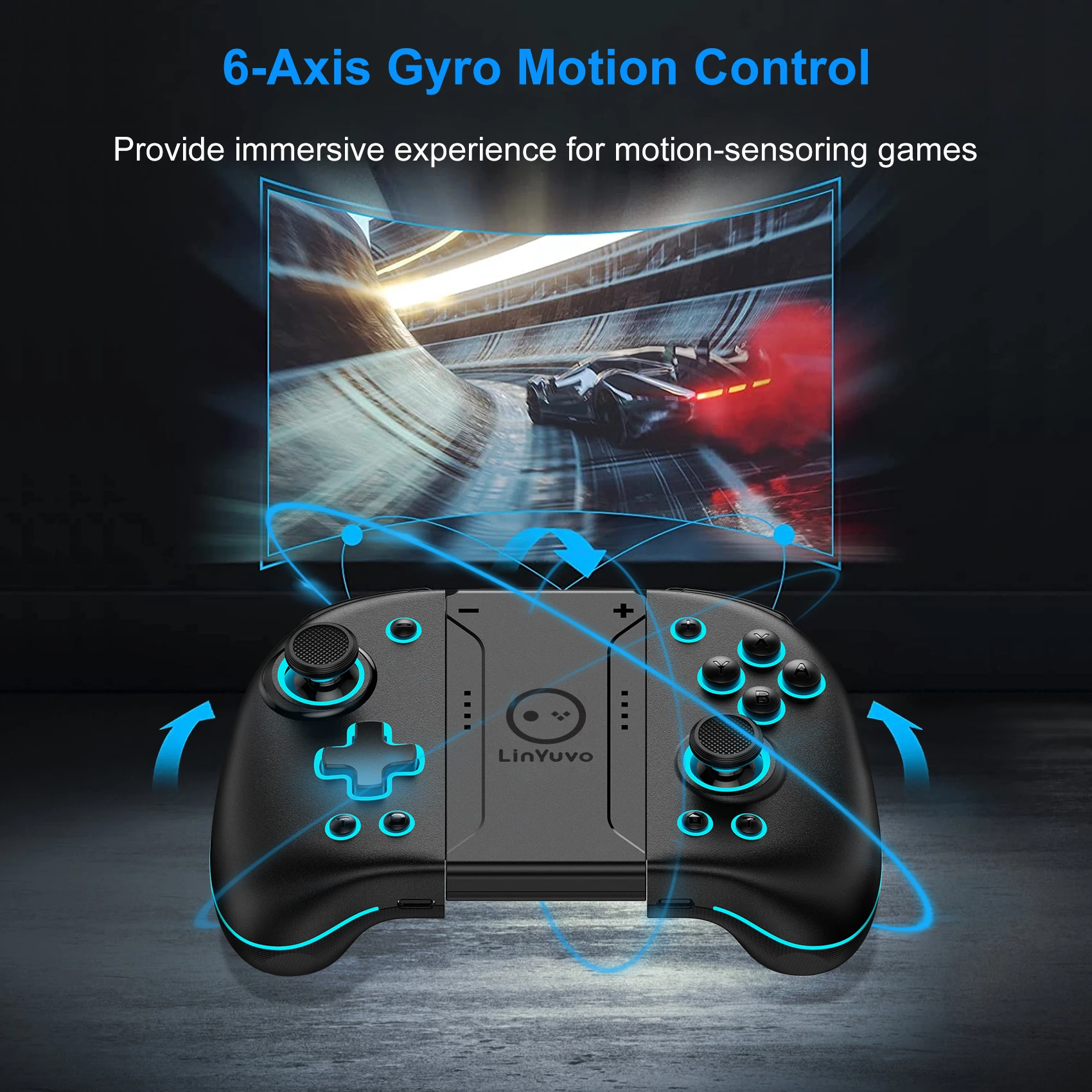 Imagem -03 - Controlador de Jogo Ks47 para Nintendo Switch Oled Lite Joystick Joy-con Destacável Rgb Gamepad de Seis Eixos Joypad