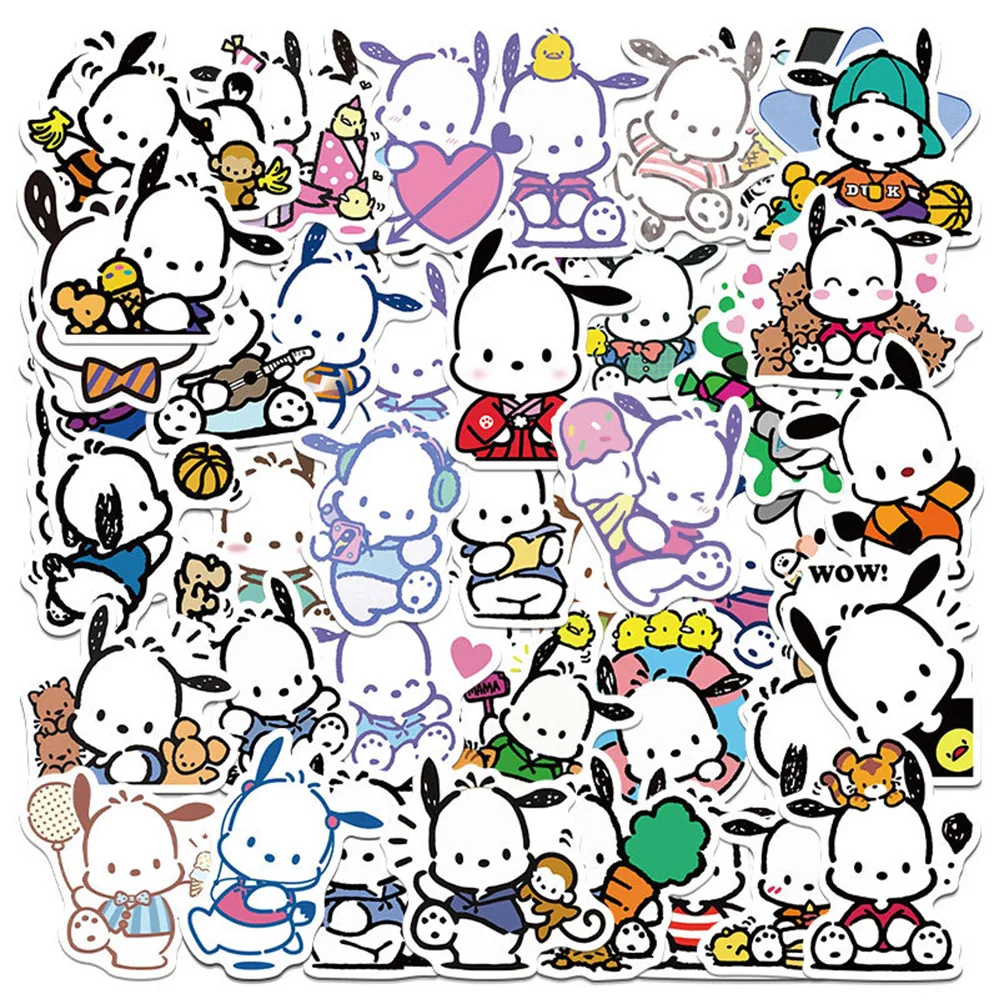 

10/30/50pcs Sanrio Pochacco Cartoon Stickers Anime Aesthetic DIY Scrapbooking Suitcase Waterproof Cute Graffiti Stickers for Kid