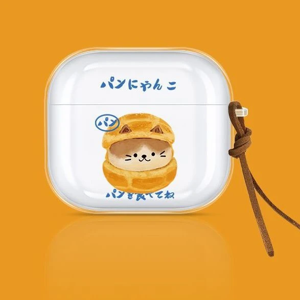 Cute cat pineapple bun Fun Soft Clear TPU Case For Apple AirPods 4 Airpods Pro 3 2 1 Wireless Earphone Protective Silicone Cover