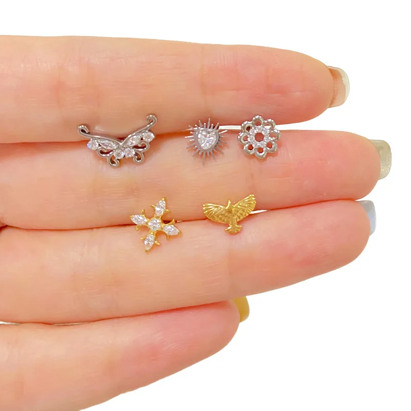 ASTM F136 Titanium Airplane Stud Earrings