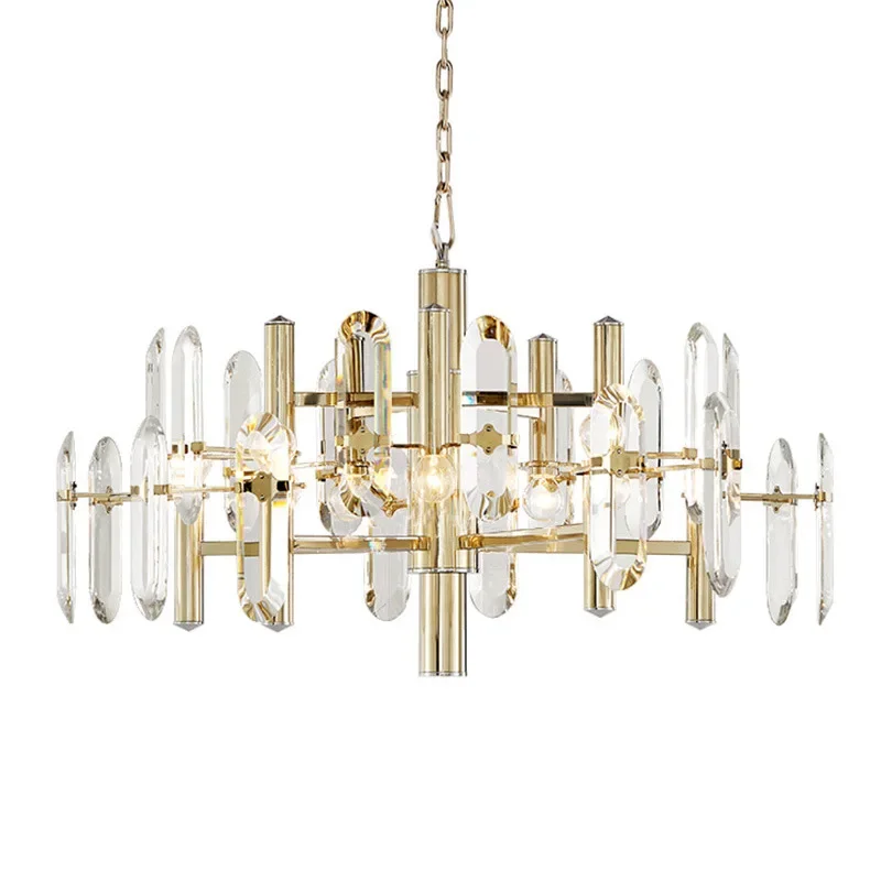 Postmodern luxury K9 crystal chandelier home decoration bedroom living dining room droplight 8-10 head pendant lights