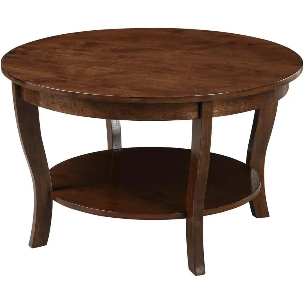 American Heritage Round Coffee Table with Shelf