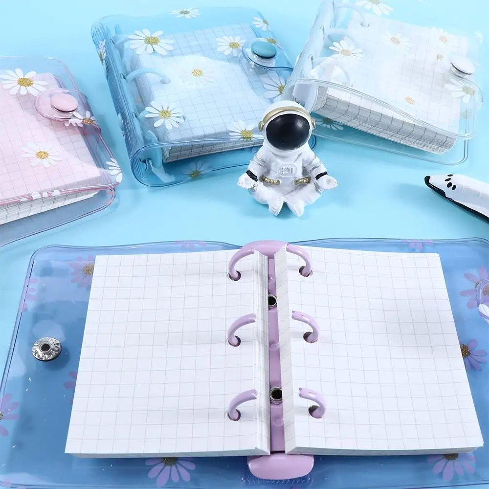 Diary School Supplies Hand Book Planner Mini 3 Hole Binder Notebook Loose Leaf Binder Ring Daisy Notebook