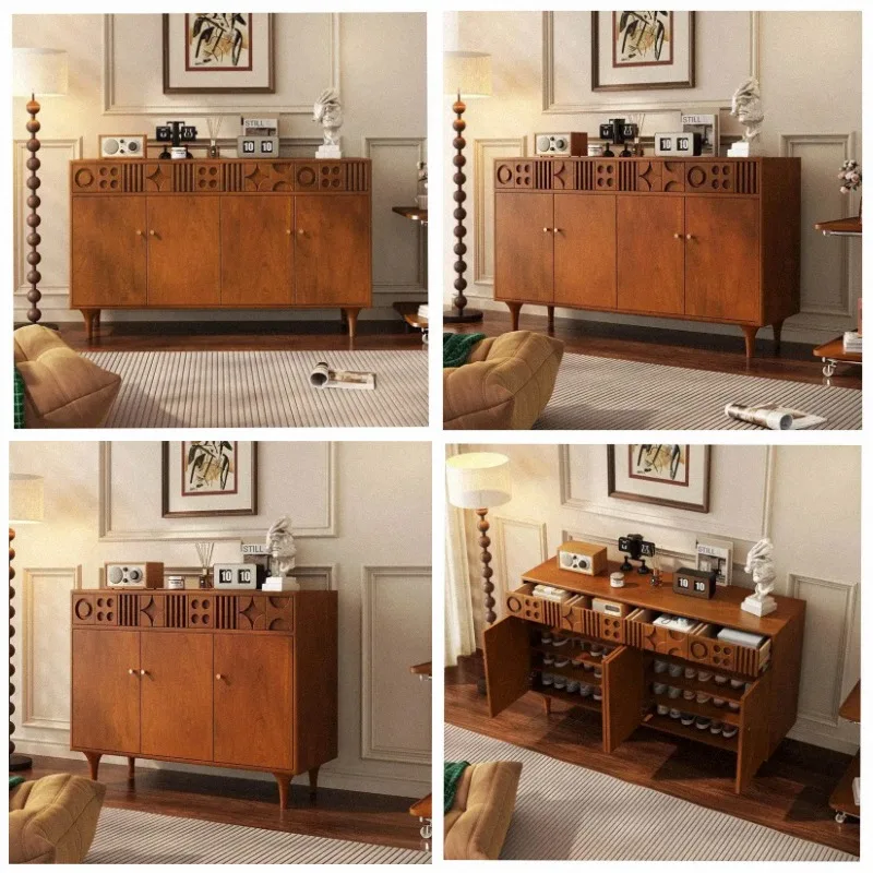 Wooden Drawers Shoe Cabinet Modern Italian Style Display Storage Shoe Rack Hotel Space Saving Armario Zapatero Furniture Home