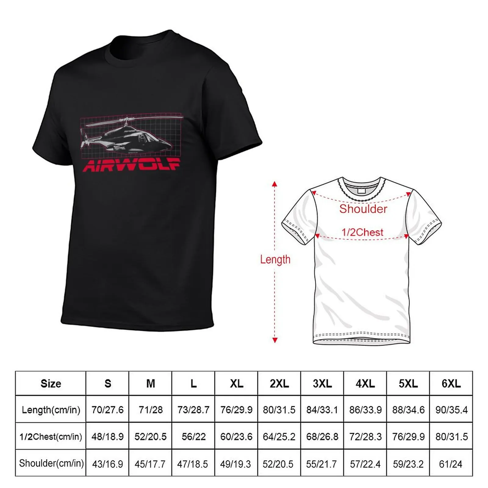 Airwolf T-Shirt anime clothes customs sports fans cute clothes mens champion t shirts