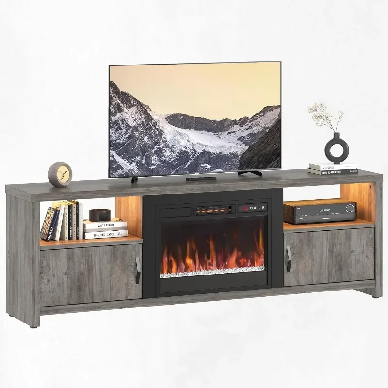 

l # Modern Entertainment Center with LED Lights
