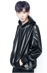 S-6XL NEW 2025 Men Women Clothing Hair Stylist GD Fashion Hip Hop Loose Cool Leather Hoodie Jacket Coat Plus Size Costumes