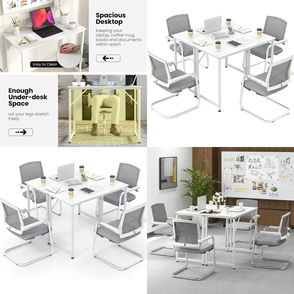 Tables rectangulaires doubles pour conférences, bureaux de réunion à pieds réglables, idéaux pour les paramètres éducatifs et d'entreprise, les études et