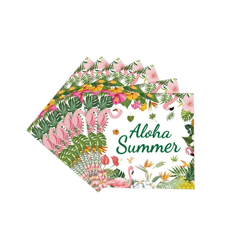 Hawaii Party Decorations Disposable Tableware Hawaii Summer Tropical Party Supplies Flamingo Aloha Birthday Party Decoration