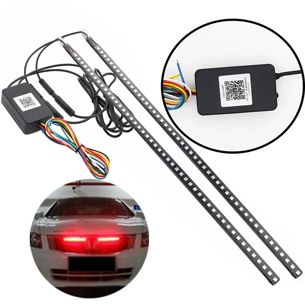 High Quality 48LED RGB Car Scanner Knight Rider Strobe Flash Light Strip+Remote For Car LED lights Tools Car Accessories 22inch
