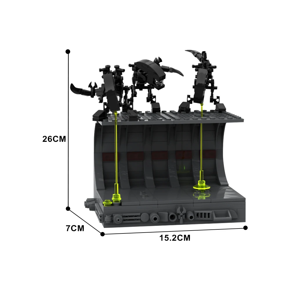 Gobricks MOC Aliens Shelf Diorama Bricks Model Action Movie Aliens Building Block Set Educational Toys For Kid Christmas Gifts