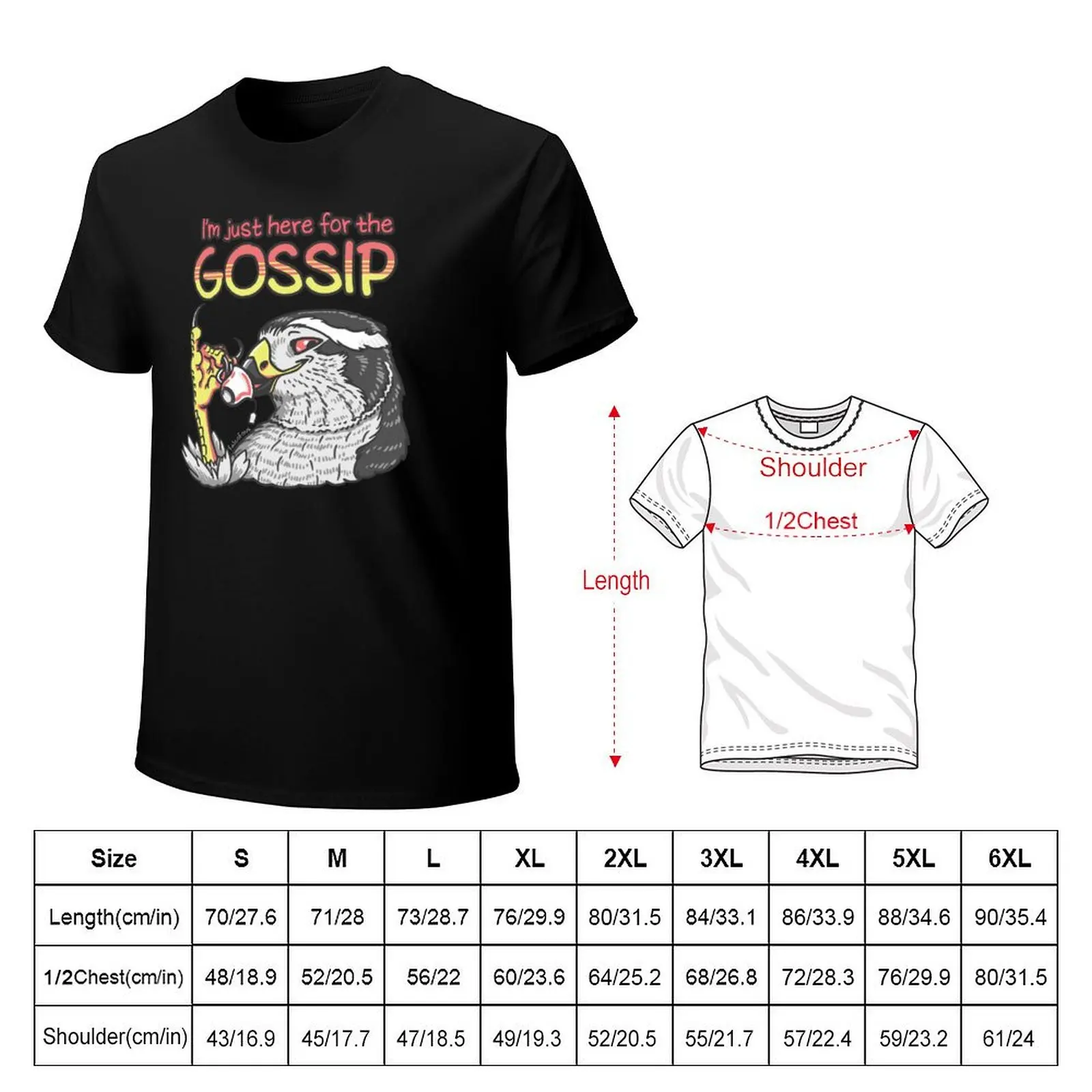 I'm just here for the gossip - Gossiping Goshawk T-Shirt for a boy mens funny t shirts