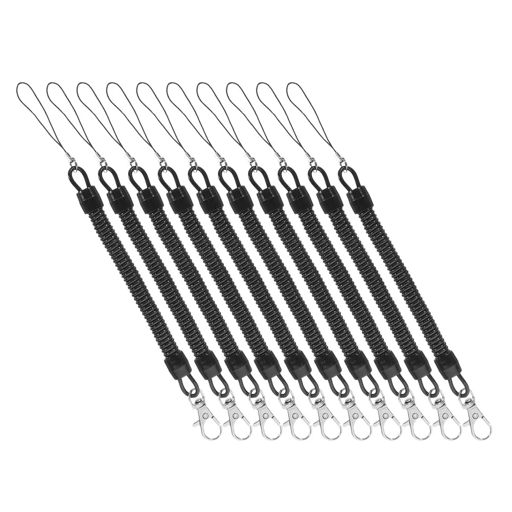 10Pcs Fishing Lanyard Heavy Duty Retractable Coiled Tether for Rods Kayak Paddle Board Accessories Tool Leash Fishing Tool Ropes