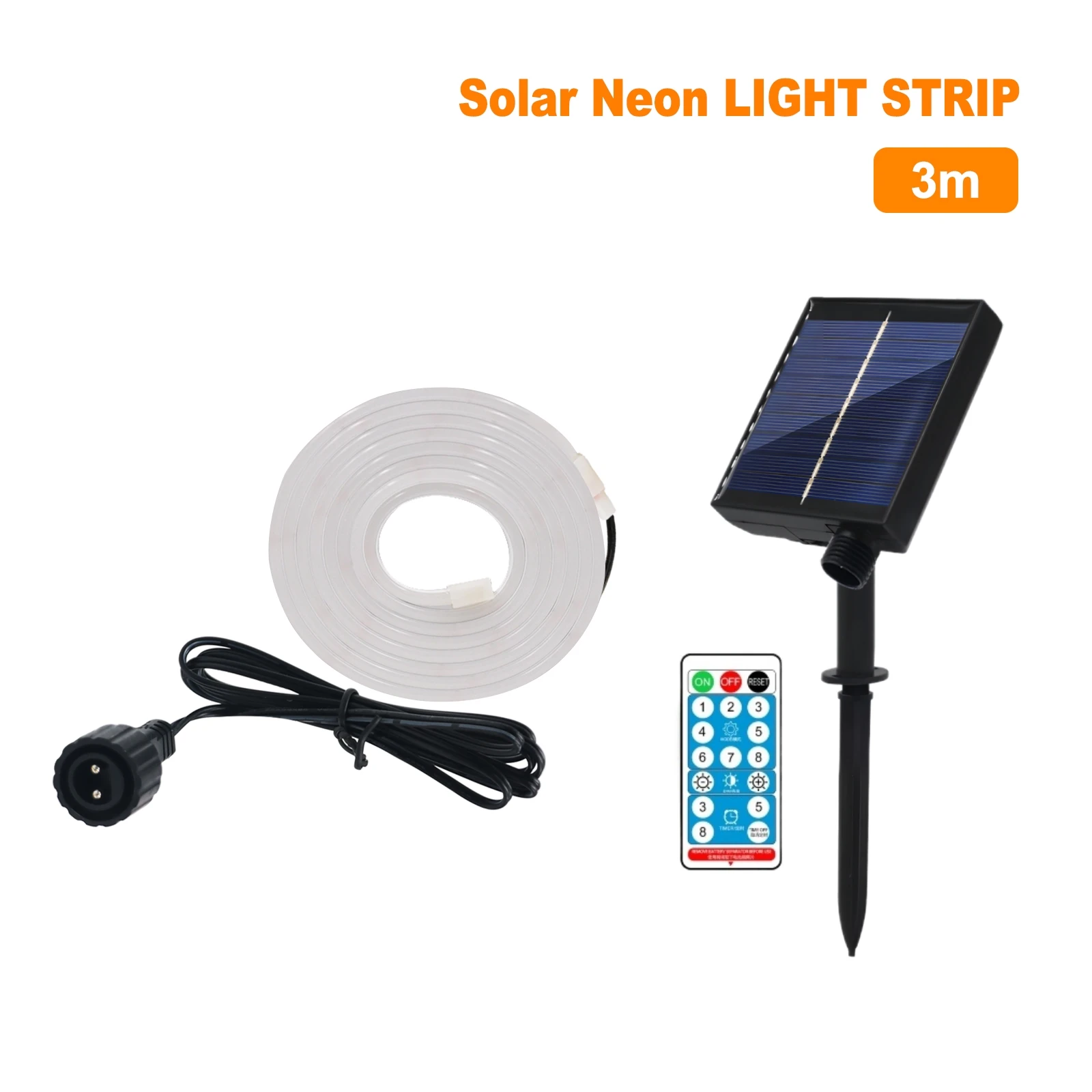 10M Solar Neon LED Strip Outdoor Pool IP67 Waterproof Flexible 2835 LED Tape Light Sign With Remote 24V 120LEDs/M Tube Diode image 3