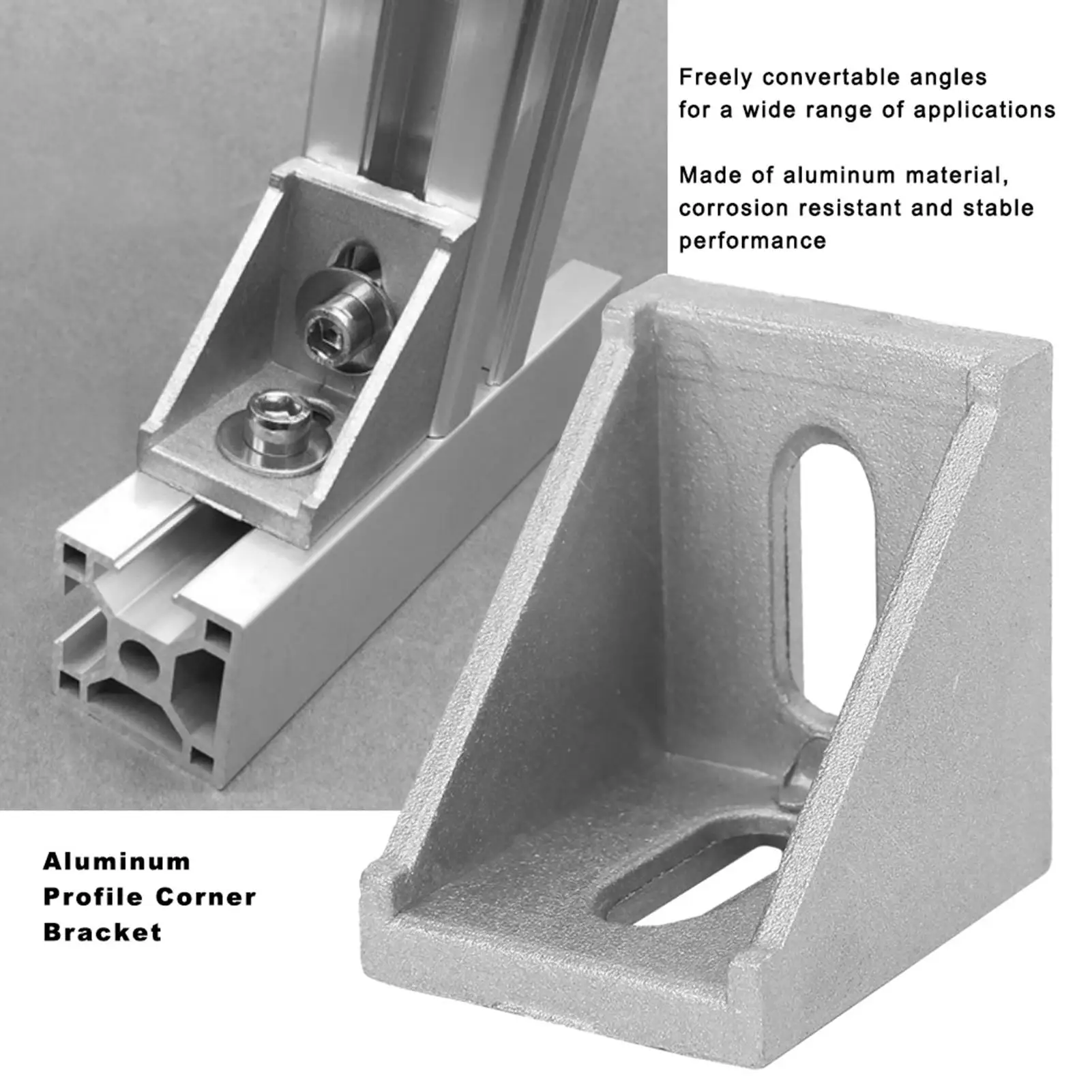 경량 알루미늄 직각 커넥터 부식 방지 코너 브래킷 프로파일 조인트 도구에 유연함