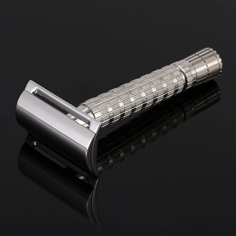 CNC 316L Stainless Steel Men's Manual Double Edge  Safety Razor Travel Handle Removable (without blade)