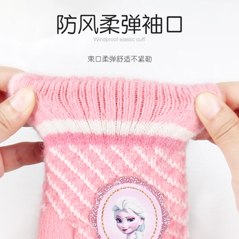 جديد الكرتون ل إلسا الأميرة قفازات خمسة أصابع الأطفال قفازات الشتاء الدفء الفتيات طفل منفصلة إصبع لطيف هدية #5