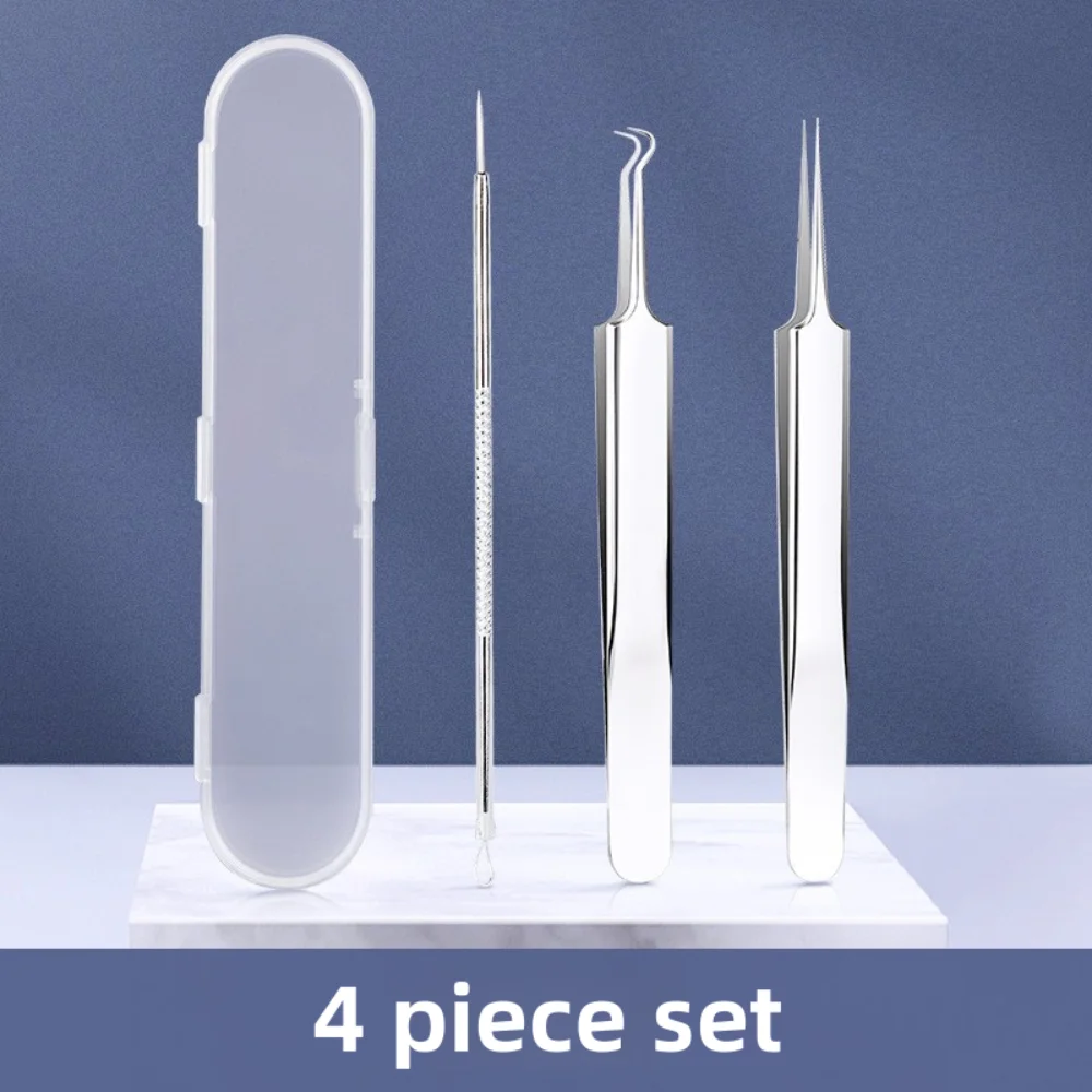 Premium gebogen acne-naald Professionele gezichtsverzorging Mee-eter pincet Kit Roestvrij hoge harde mee-eter verwijderaar
