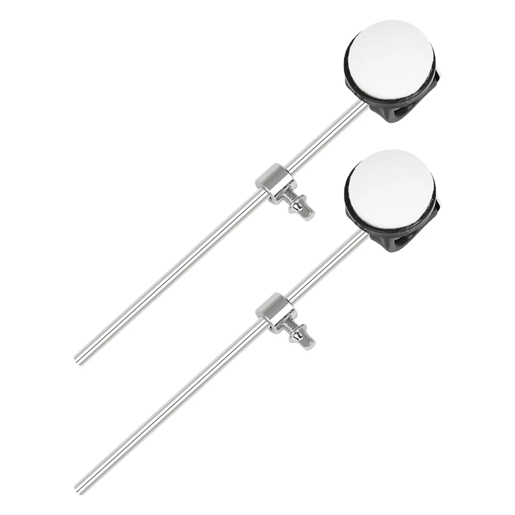 

2 Pcs Percussion Instrument Accessories Bass Drum Beater Pedal Replacement Parts Kick Hammer Heads Steel