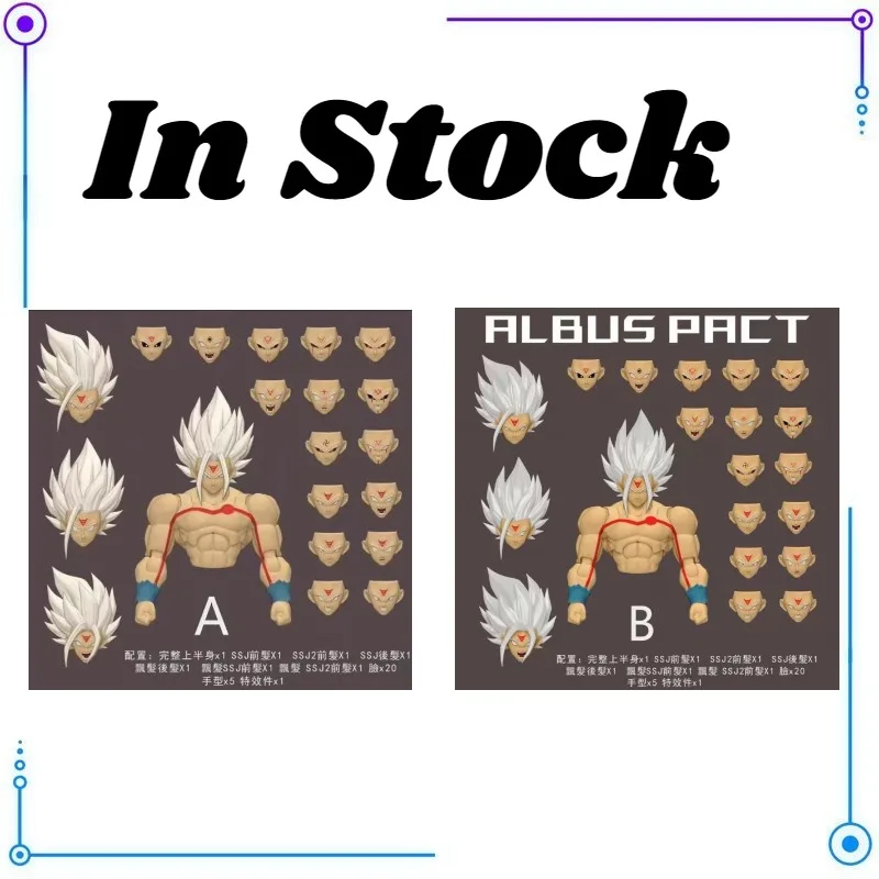 Auf Lager Dragon Ball Goku White God Zubehörpaket Actionfigur Modell Spielzeug Sammlerstück Tischdekoration Anime PVC