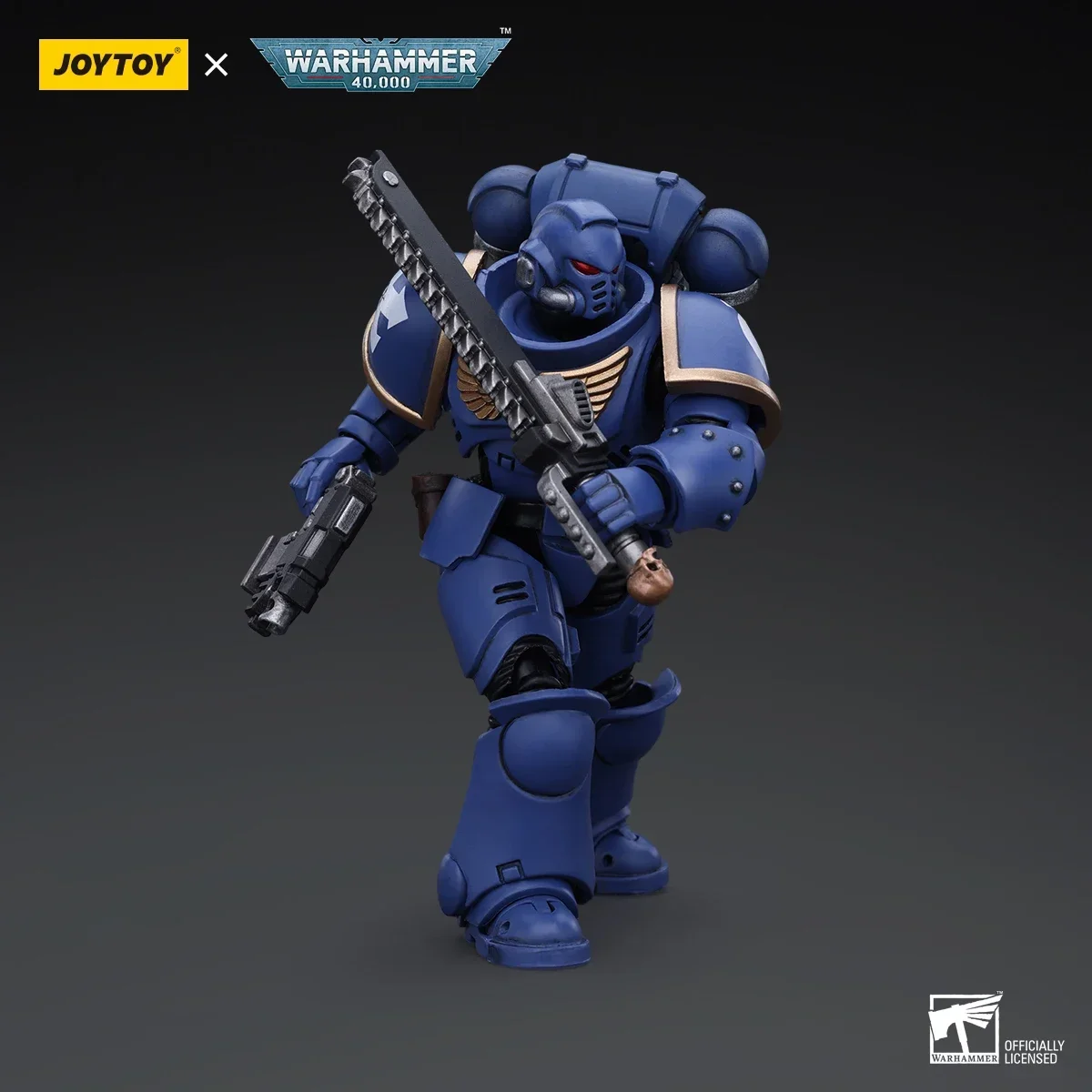 Original JOYTOY 1/18 WARHAMMER 40K Action Figure Space Marines Ultramarines Outriders คอลเลกชันทหารชุดของขวัญ