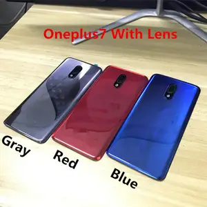 Bilashmart Oneplus7 Housing Oneplus 7 One Plus 6.41 Glass Battery Back Cover Repair Replace Door Phone Rear Case + Camera Lens