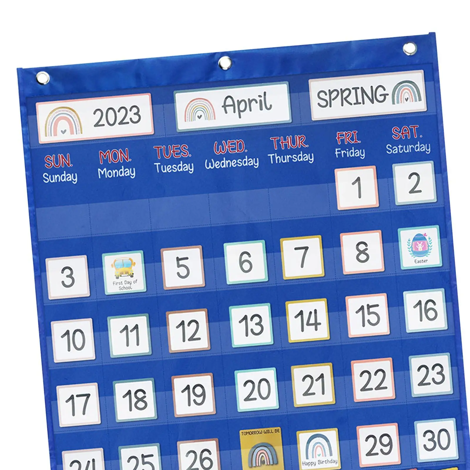 Calendar Pocket Chart Wall Calendar 20.08inchx23.62inch Homeschool Back Classroom Calendar