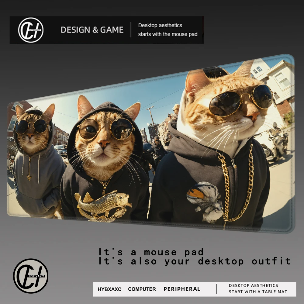 

Funny Cat Dog Digital Art Gangsta Mouse Pad Non-slip Thickened Large Writing Lockedge Office Student Gaming Cushion MousePad