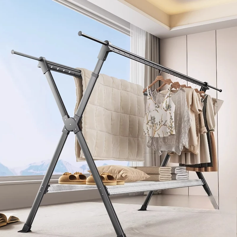 Indoor Household Balcony Folding Telescopic Hanger Windproof Foot Drying Quilt Artifact