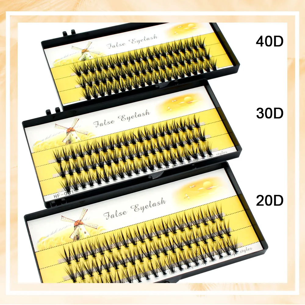 Wholesale Silk 20D/30D/40D Eyelashes Extensions Professional Cluster False Lashes Makeup Cilios Russian Volume 3D Fluffy Eyelash