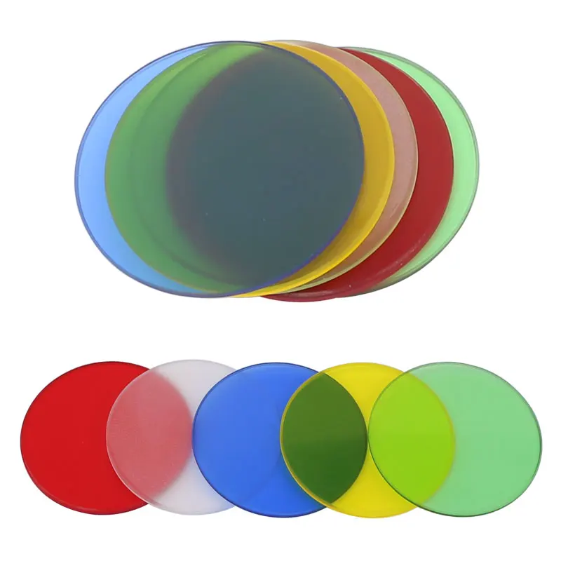 Microscopio biologico filtro ottico a colori diametro 32mm 35mm blu verde giallo rosso vetro trasparente filtro forestale bianco