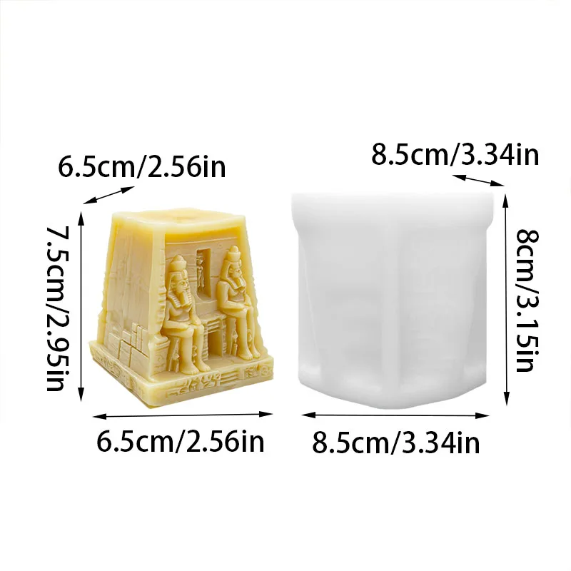 Ancient Egyptian Pharaoh Temple Candle Mold Silicone DIY Handmade Aromatherapy Wax Mold Vintage Historical Decorative Art Handmade Tool