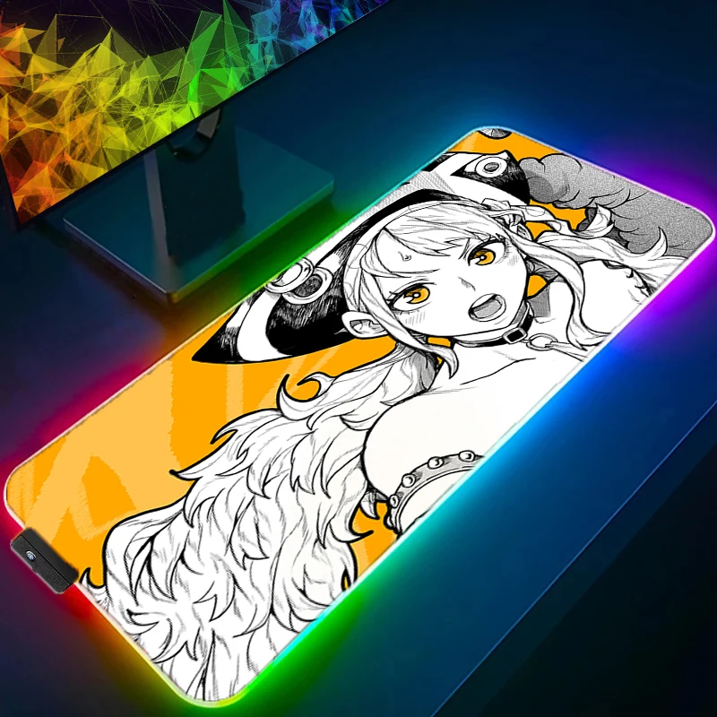 

RGB LED Mouse Pad Office One Piece Nami Desk Mat Computer Gamer Mousepad Rubber Keyboard Pad PC Accessories Mouse Mat Tablet Pad