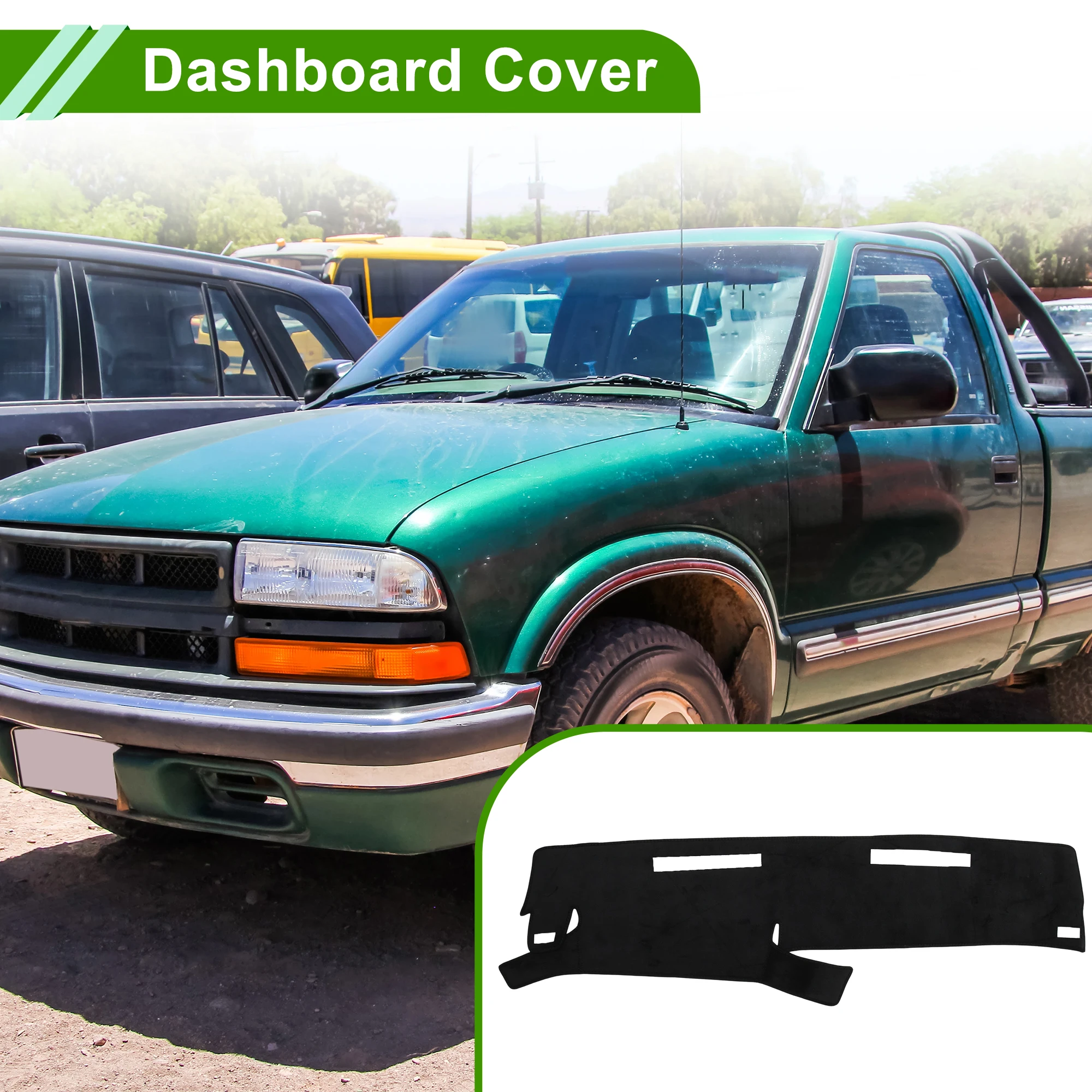 Capa de Painel UXCELL para Chevrolet S10 Blazer 1986-1993 Preta 1 Peça