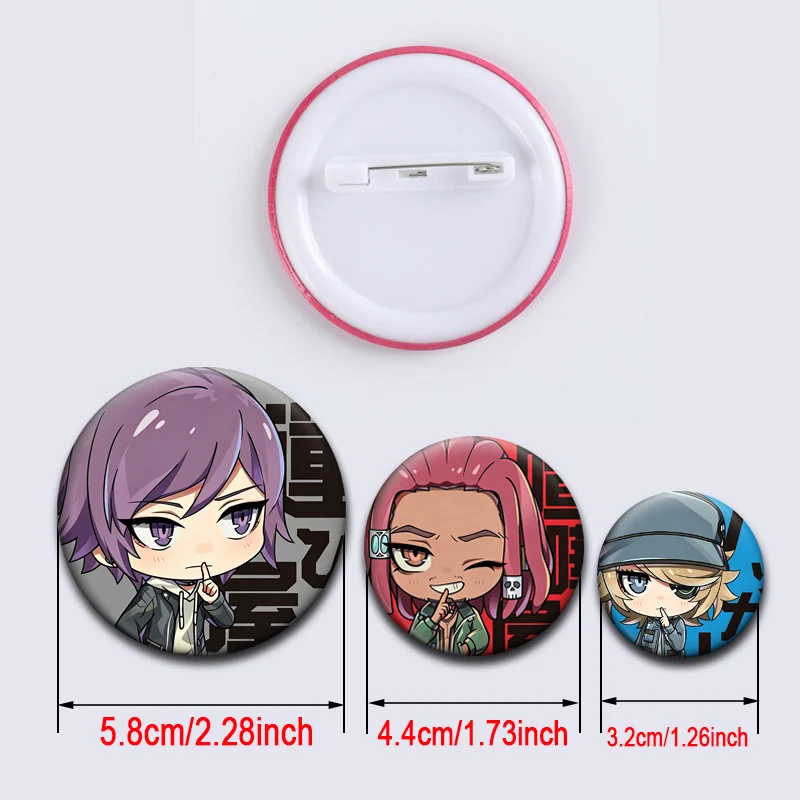 Anime Akudama Drive Lapel Pins Ordinary Person,Swindler,Courier,Brawler Badge Exquisite Round Brooches for Bag Accessories Gifts