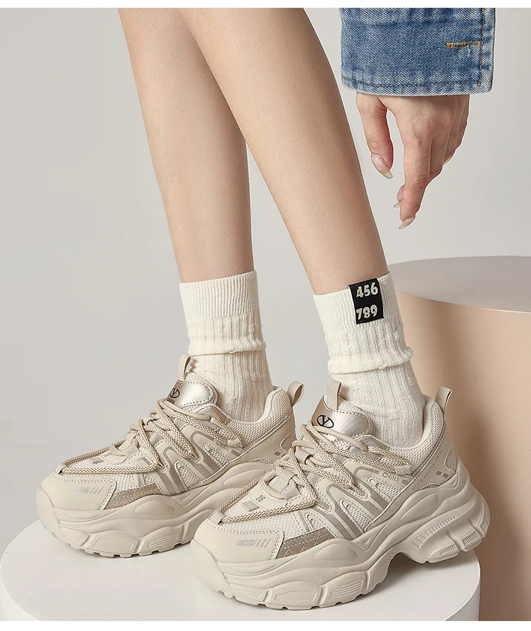 Fujin 5.5cm Platform Wedge Cow Genuine Leather Vulcanize