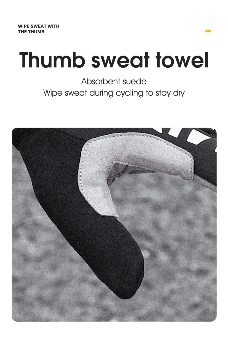 WEST BIKING Warme Winter-Fahrradhandschuhe für Herren, winddicht, mit Fleece, reflektierend, SBR-Polsterung, 3-Finger-Touchscreen, rutschfest, für MTB und Rennrad – Detail 8