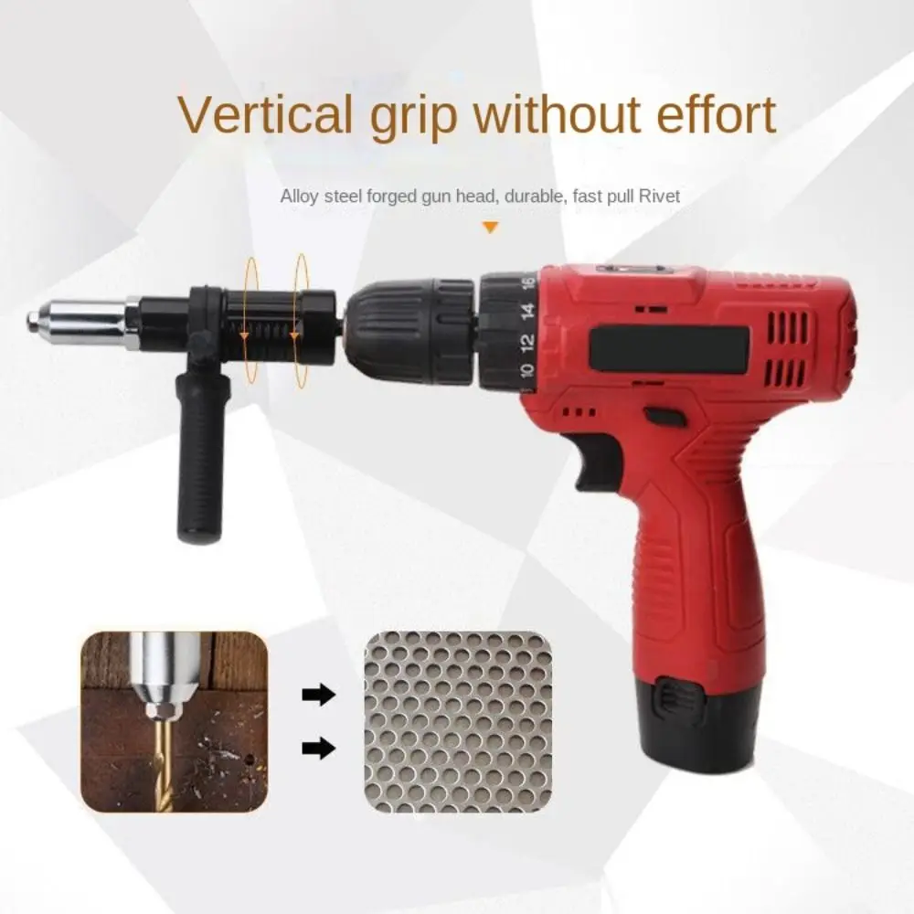 

Alloy Steel Riveting Drill Adapter Universal Accessories Pop Rivet Tool Replacement Durable Drill Attachment Electric Rivet Nut