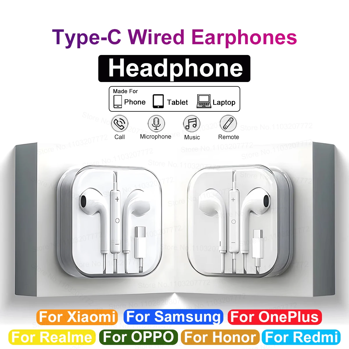 Type C Wired Headph…