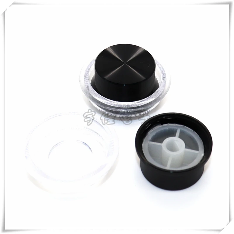 1PCS 30MM Aluminum Alloy Knob Cap Potentiometer Knob Power Amplifier Knob Metal Cap With Transparent Light Cup