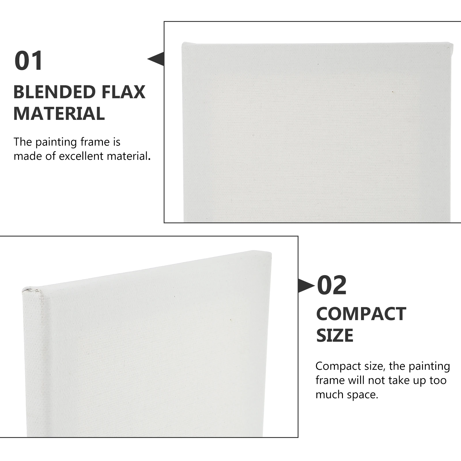 

2pcs Painting Frame Linen Compact Photo Holder Decorative Picture Frame Desktop Mini Home Wall Hanging Craft