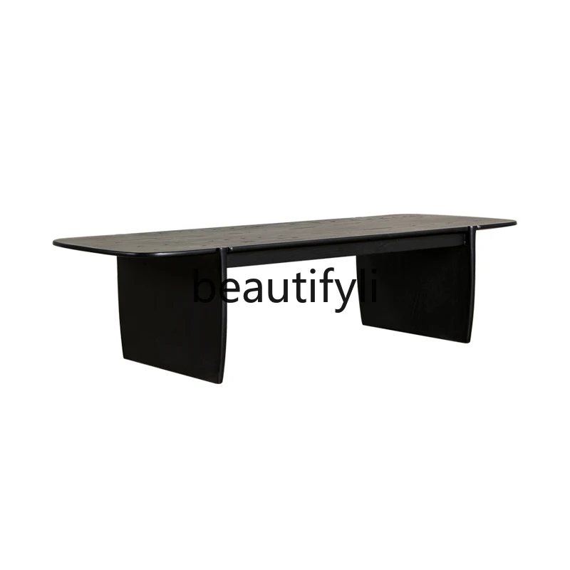 

Solid wood square table household modern minimalist creative designer coffee table ash wood table