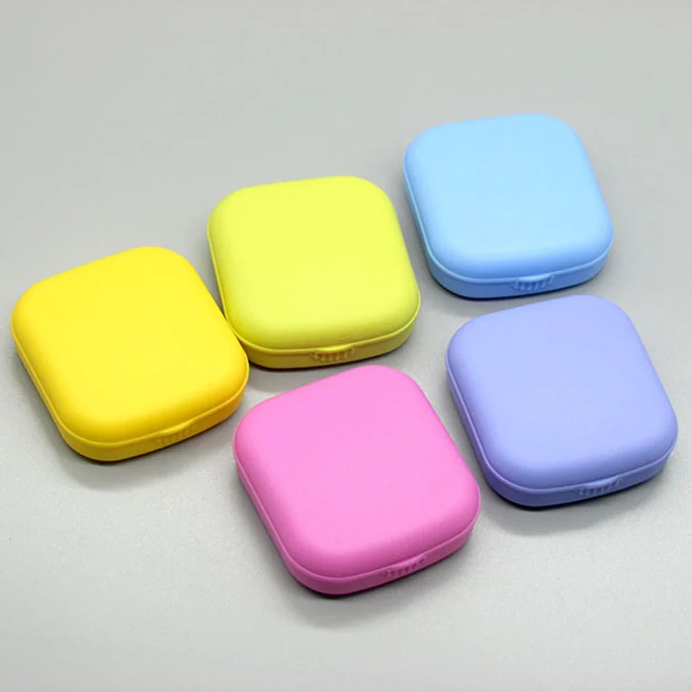 حافظة عدسات لاصقة محمولة حافظة مزدوجة رفيق العدسات اللاصقة