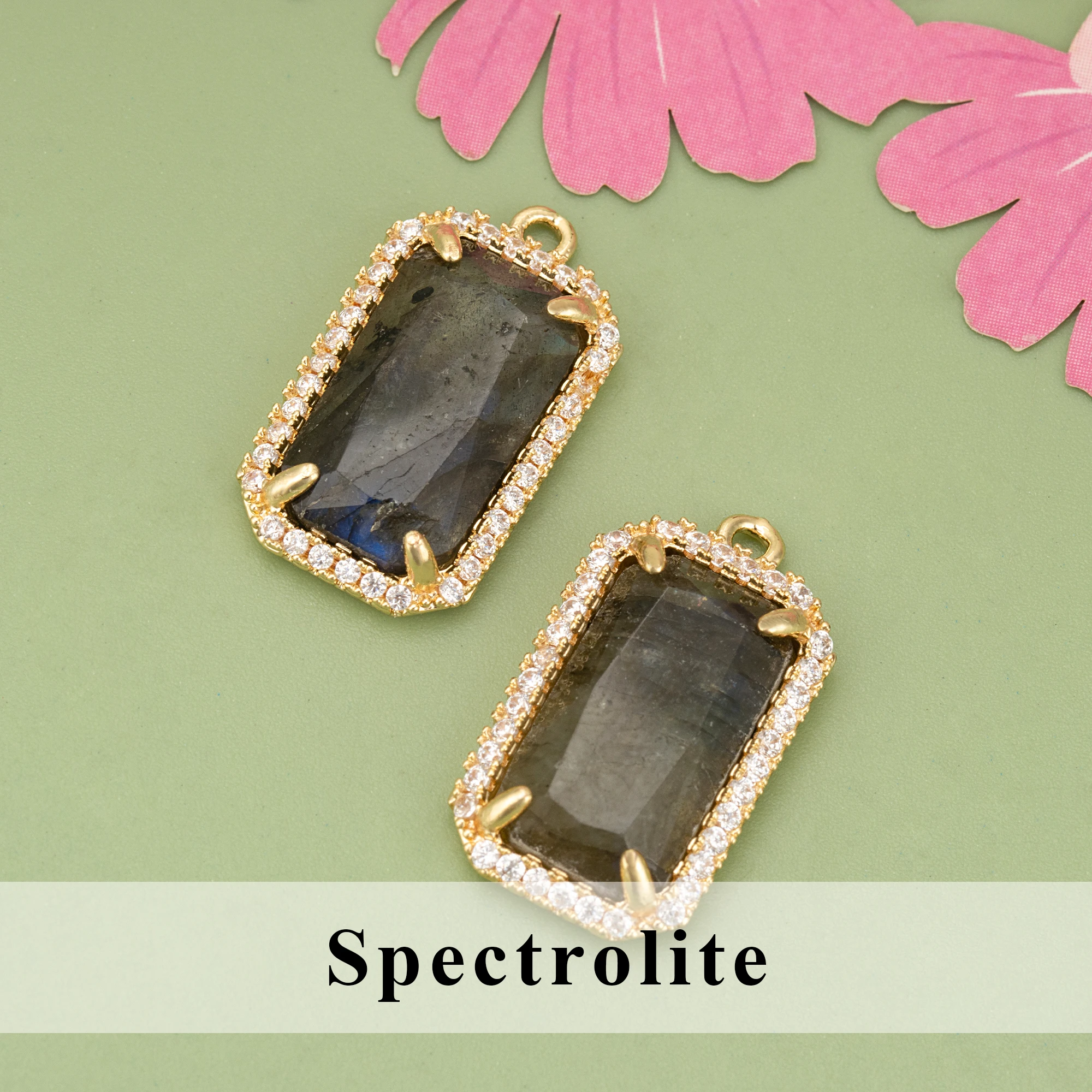 YEGUI ME53,jewelry accessories,18k gold plated,copper,natural stone,hand made,charms,jewelry making,diy pendants,4pcs/lot